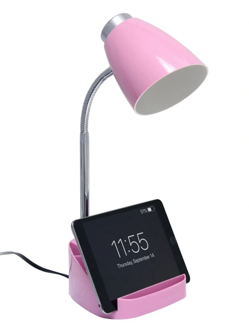 Pink Desk Lamp with Organizer